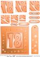 18th Bright Metallic Age Quick Card with Twisted Pyramage