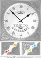 8 x 8 Time to Celebrate Clock Scalloped Corner Topper