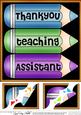 8 x 8 Thank You Teaching Assistant Pencils Scalloped Corner