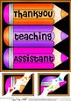 8 x 8 Thank You Teaching Assistant Pencils Scalloped Corner