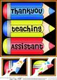 8 x 8 Thank You Teaching Assistant Pencils Scalloped Corner