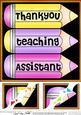 8 x 8 Thank You Teaching Assistant Pencils Scalloped Corner