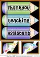 8 x 8 Thank You Teaching Assistant Pencils Scalloped Corner
