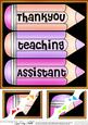 8 x 8 Thank You Teaching Assistant Pencils Scalloped Corner
