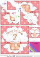 7th Birthday Cupcake Felties Wavy Corner Side Stacker