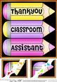 8 x 8 Thank You Classroom Assistant Pencils Scalloped Corner