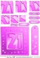 21st Bright Metallic Age Quick Card with Twisted Pyramage