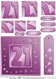 21st Bright Metallic Age Quick Card with Twisted Pyramage