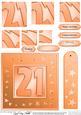 21st Bright Metallic Age Quick Card with Twisted Pyramage