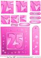 25th Bright Metallic Age Quick Card with Twisted Pyramage