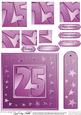 25th Bright Metallic Age Quick Card with Twisted Pyramage