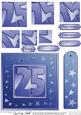 25th Bright Metallic Age Quick Card with Twisted Pyramage