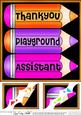 8 x 8 Thank You Playground Assistant Pencils Scalloped Corne