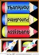 8 x 8 Thank You Playground Assistant Pencils Scalloped Corne