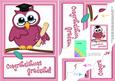 A5 Wise Owl Congratulations Graduate Felties Scallop Corner