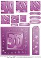 30th Bright Metallic Age Quick Card with Twisted Pyramage