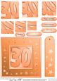30th Bright Metallic Age Quick Card with Twisted Pyramage