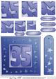 35th Bright Metallic Age Quick Card with Twisted Pyramage
