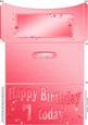 7th Birthday Metallic Age Money or Gift Wallet and Card