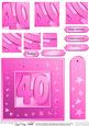 40th Bright Metallic Age Quick Card with Twisted Pyramage
