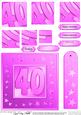 40th Bright Metallic Age Quick Card with Twisted Pyramage