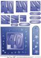 40th Bright Metallic Age Quick Card with Twisted Pyramage