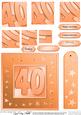 40th Bright Metallic Age Quick Card with Twisted Pyramage
