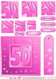 50th Bright Metallic Age Quick Card with Twisted Pyramage