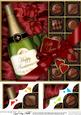 8 x 8 Anniversary Champers, Chocs N Roses Scalloped Topper