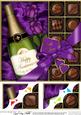 8 x 8 Anniversary Champers, Chocs N Roses Scalloped Topper