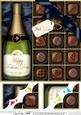 8 x 8 Fathers Day Champers N Chocs Scalloped Corner Topper