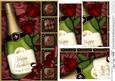 A5 Birthday Champers Chocs N Roses Pyramage Topper