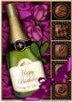 A4 Birthday Champers Chocs N Roses Card Topper