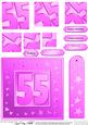 55th Bright Metallic Age Quick Card with Twisted Pyramage