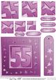 55th Bright Metallic Age Quick Card with Twisted Pyramage