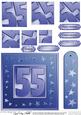 55th Bright Metallic Age Quick Card with Twisted Pyramage