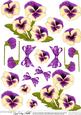 Pansy on Butterfly Lace Matching 3D Decoupage Sheet