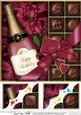8 x 8 Birthday Champers Chocs N Roses Scalloped Topper