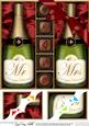 8 x 8 Mr & Mrs Champers N Chocs Scalloped Corner Topper