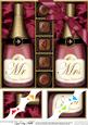8 x 8 Mr & Mrs Champers N Chocs Scalloped Corner Topper