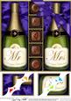 8 x 8 Mr & Mrs Champers N Chocs Scalloped Corner Topper