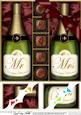 8 x 8 Mr & Mrs Champers N Chocs Scalloped Corner Topper