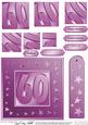 60th Bright Metallic Age Quick Card with Twisted Pyramage