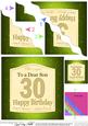 30th Birthday Son Champagne Label Wavy Corner Side Stacker T