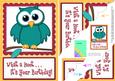 A5 What a Hoot Owl Birthday Scallop Corner Side Stacker