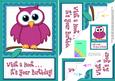 A5 What a Hoot Owl Birthday Scallop Corner Side Stacker
