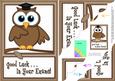 A5 Wise Owl Exam Good Luck Felties Scallop Side Stacker