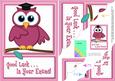 A5 Wise Owl Exam Good Luck Felties Scallop Side Stacker