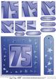 75th Bright Metallic Age Quick Card with Twisted Pyramage