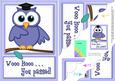 A5 Wise Owl Exam Congrats Felties Scallop Side Stacker